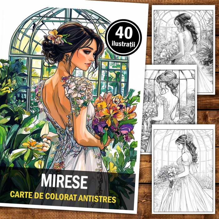 Carte de colorat antistres, 40 de ilustratii Mirese [2]