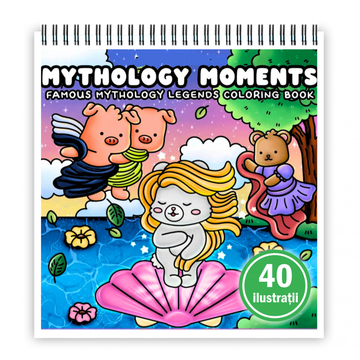 Carte de colorat antistres , 40 de ilustratii Mythology Moments, 86 pagini [1]
