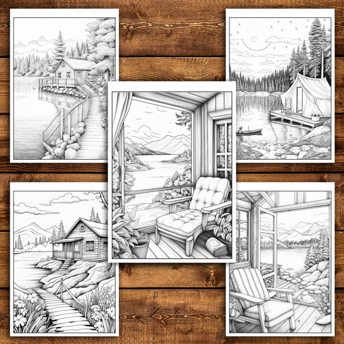 Carte de colorat antistres , 40 de ilustratii Peisaje Serene, 86 pagini [4]