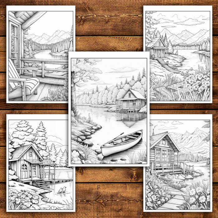 Carte de colorat antistres , 40 de ilustratii Peisaje Serene, 86 pagini [5]