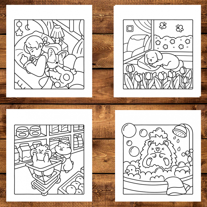 Carte de colorat antistres , 40 de ilustratii Pet Moments, 86 pagini [4]