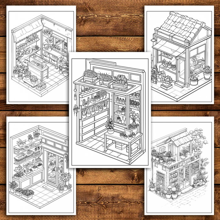 Carte de colorat antistres , 40 de ilustratii Pocket House - Florarie, 86 pagini [4]