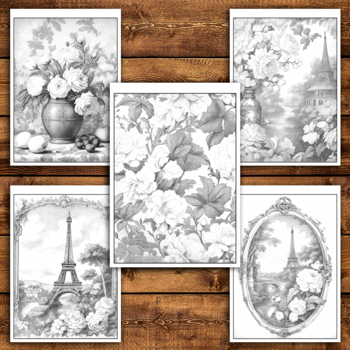 Carte de colorat antistres , 40 de ilustratii Poem în Flori, 86 pagini [4]