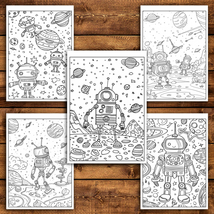 Carte de colorat antistres , 40 de ilustratii Robotei, 86 pagini [4]