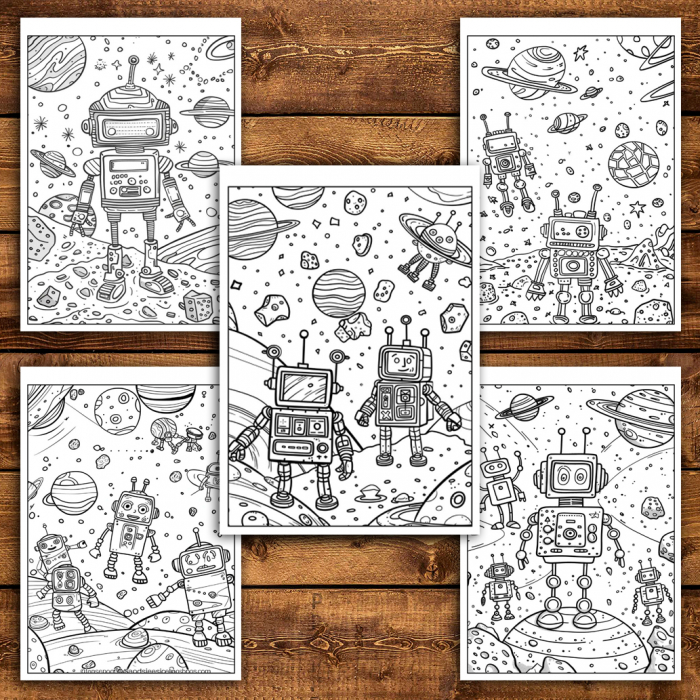 Carte de colorat antistres , 40 de ilustratii Robotei, 86 pagini [5]