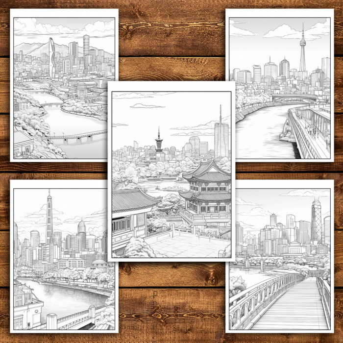 Carte de colorat antistres , 40 de ilustratii Seoul, 86 pagini [5]