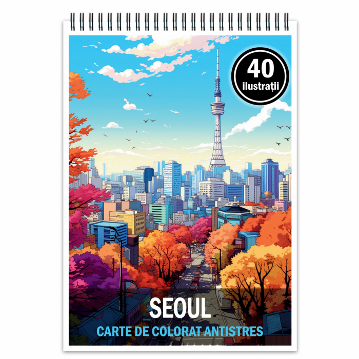 Carte de colorat antistres , 40 de ilustratii Seoul, 86 pagini [1]