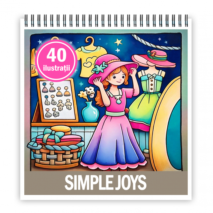Carte de colorat antistres , 40 de ilustratii Simple Joys, 86 pagini [1]