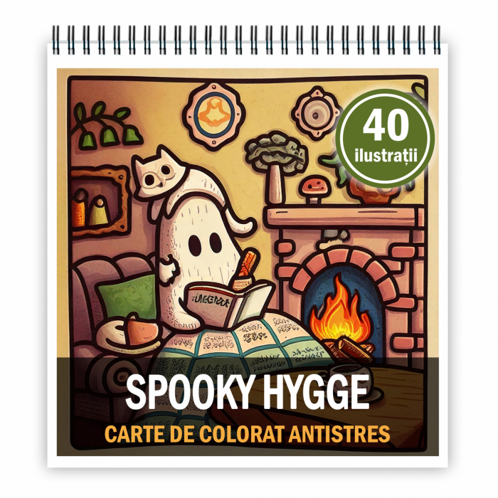 Carte de colorat antistres , 40 de ilustratii Spooky Hygge, 86 pagini [1]