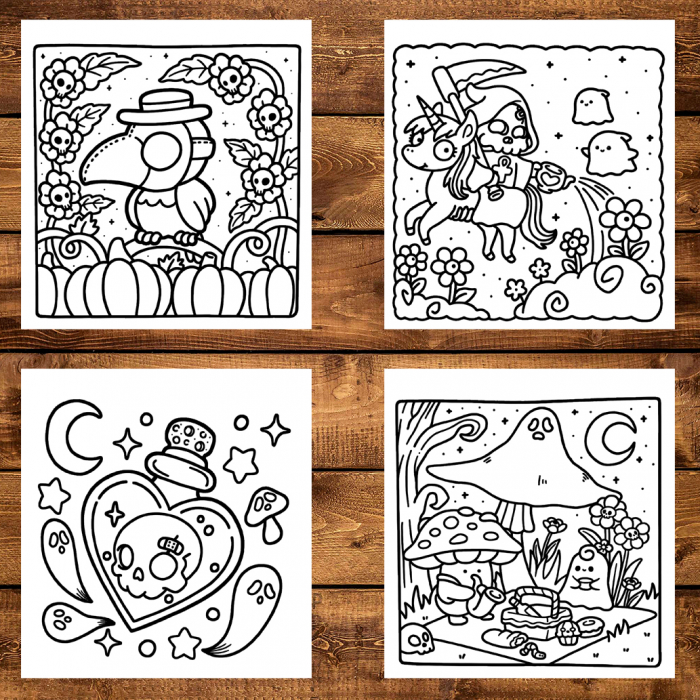 Carte de colorat antistres , 40 de ilustratii Spooky Hygge, 86 pagini [3]