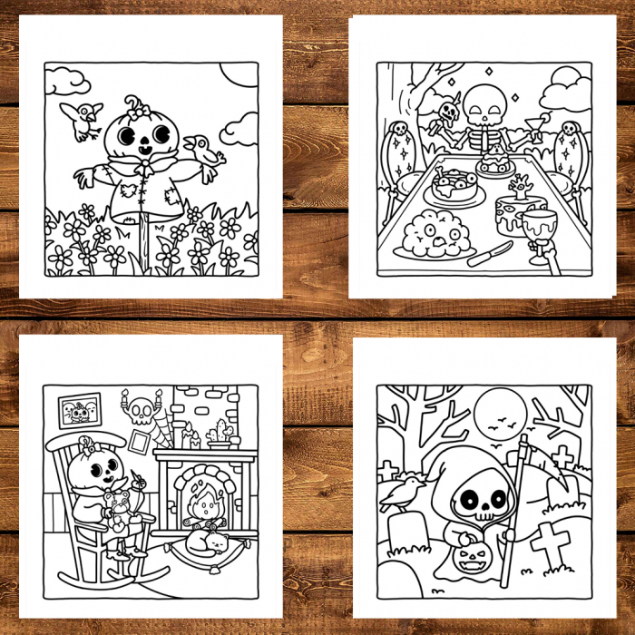 Carte de colorat antistres , 40 de ilustratii Spooky Vibes, 86 pagini [4]