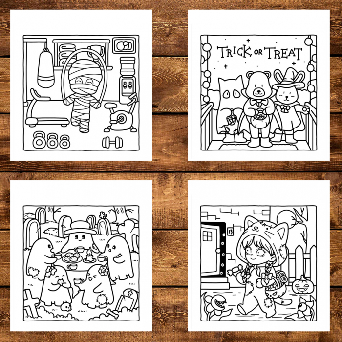 Carte de colorat antistres , 40 de ilustratii Spooky Vibes, 86 pagini [3]