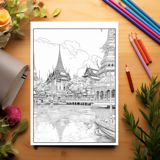 Carte de colorat antistres , 40 de ilustratii Thailanda, 86 pagini [3]