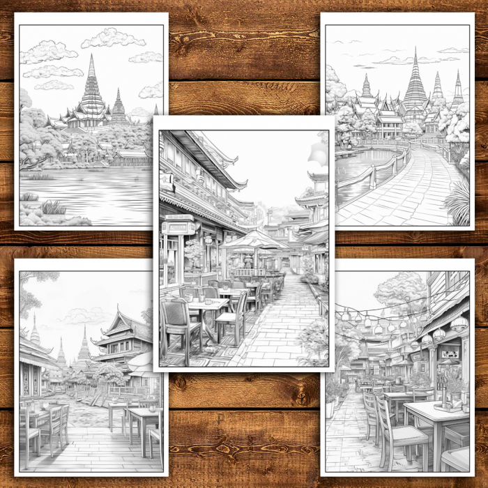Carte de colorat antistres , 40 de ilustratii Thailanda, 86 pagini [4]