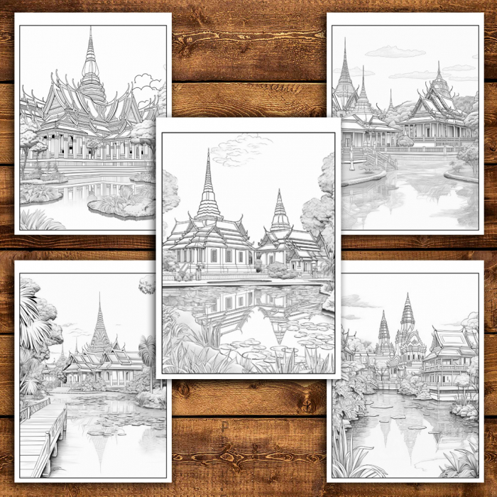 Carte de colorat antistres , 40 de ilustratii Thailanda, 86 pagini [5]