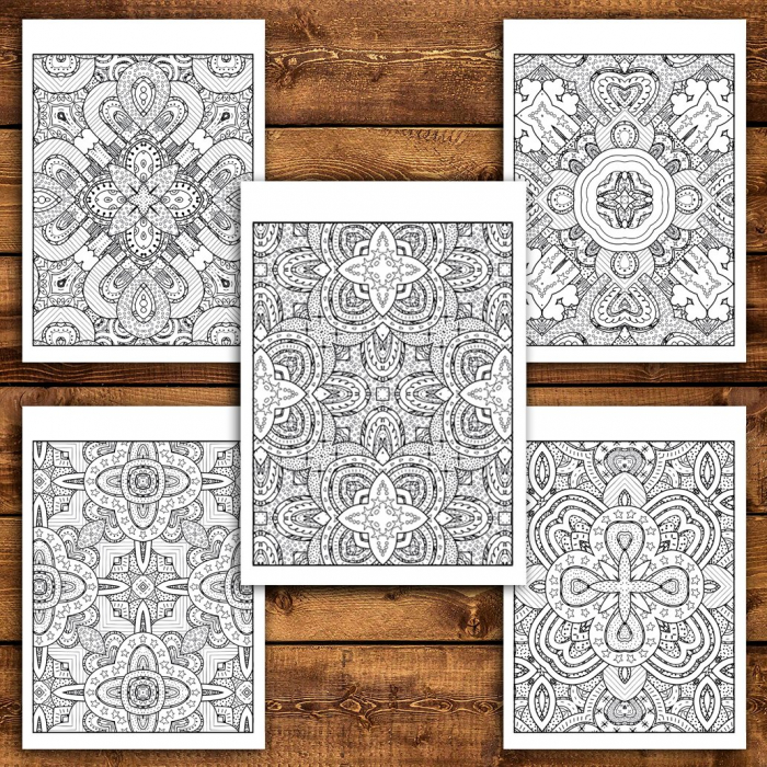 Carte de colorat antistres, 40 de ilustratii Tipare Hipnotizante - Volumul II [4]