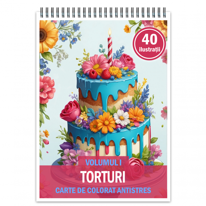 Carte de colorat antistres , 40 de ilustratii Torturi - Volumul I, 86 pagini [1]