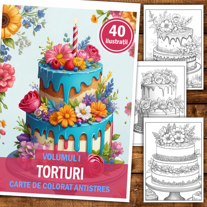 Carte de colorat antistres , 40 de ilustratii Torturi - Volumul I, 86 pagini [2]