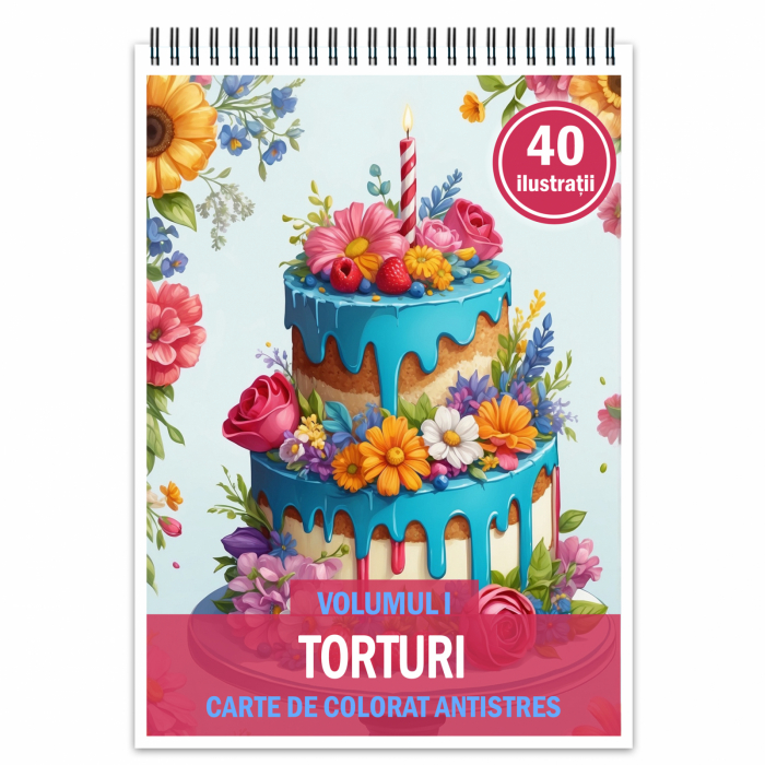 Carte de colorat antistres , 40 de ilustratii Torturi - Volumul I, 86 pagini [1]