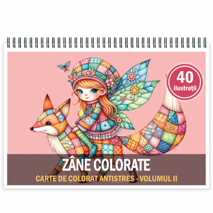 Carte de colorat antistres , 40 de ilustratii Zane Colorate - Volumul II, 86 pagini [1]
