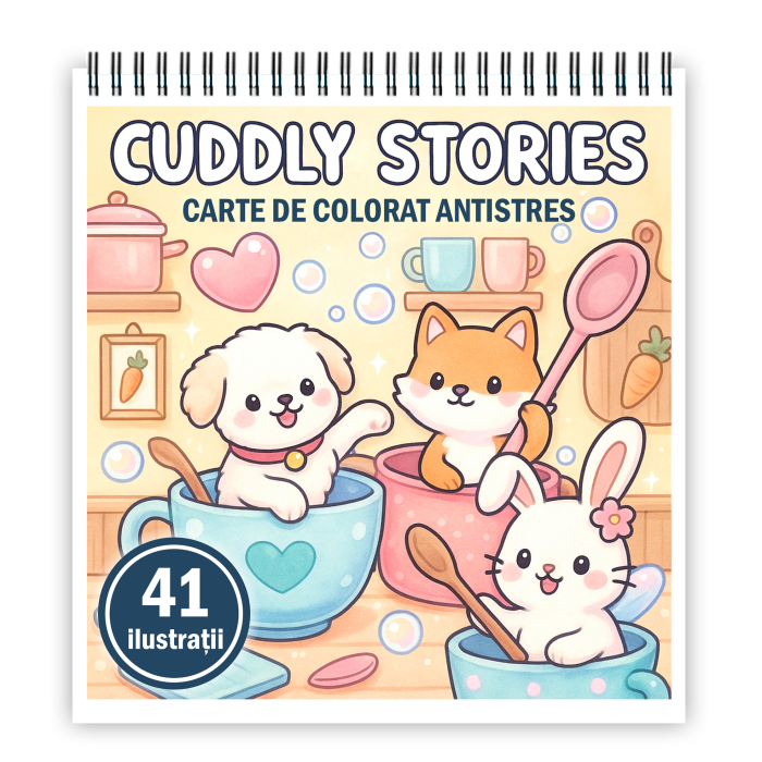 Carte de colorat antistres , 41 de ilustratii Cuddly Stories, 88 pagini [1]