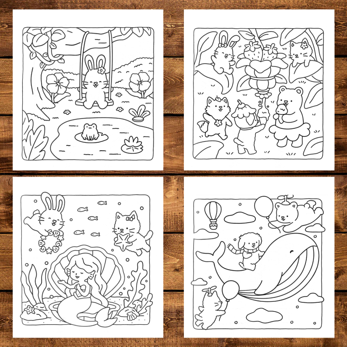 Carte de colorat antistres , 41 de ilustratii Cuddly Stories, 88 pagini [3]