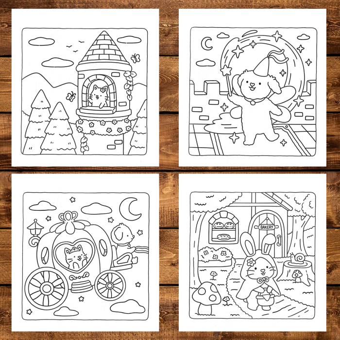 Carte de colorat antistres , 41 de ilustratii Cuddly Stories, 88 pagini [4]