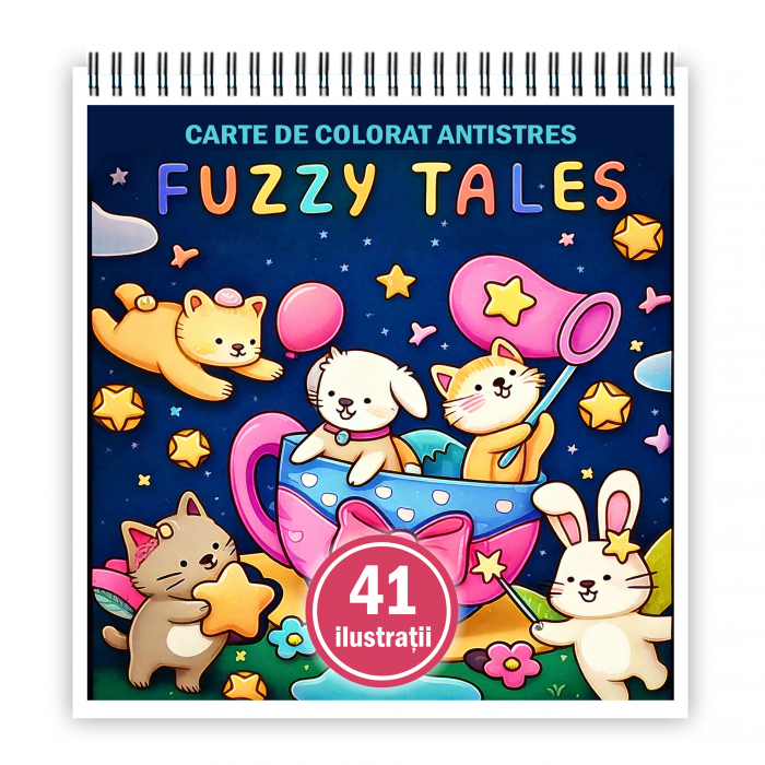 Carte de colorat antistres , 41 de ilustratii Fuzzy Tales, 88 pagini [1]