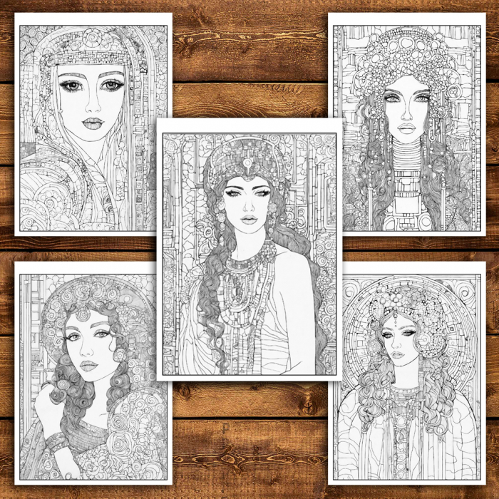 Carte de colorat antistres , 42 de ilustratii Inspiratii de la Gustav Klimt - Volumul II, 88 pagini [5]