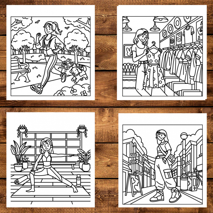 Carte de colorat antistres , 44 de ilustratii  Girl Days, 94 pagini [4]