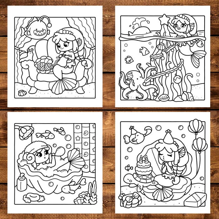 Carte de colorat antistres , 44 de ilustratii Viata Sirenelor, 94 pagini [4]