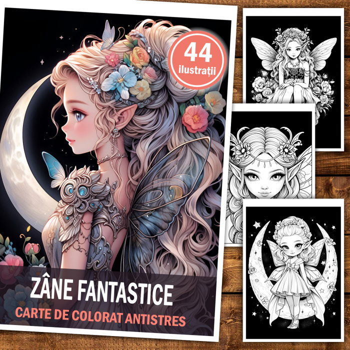 Carte de colorat antistres , 44 de ilustratii Zane Fantastice, 94 pagini [2]
