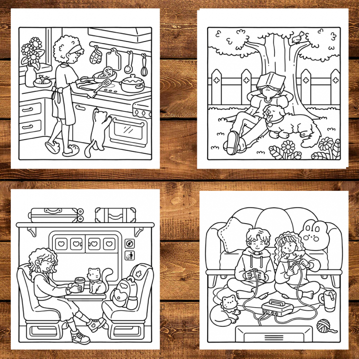 Carte de colorat antistres , 45 de ilustratii Cozy Times, 96 pagini [4]