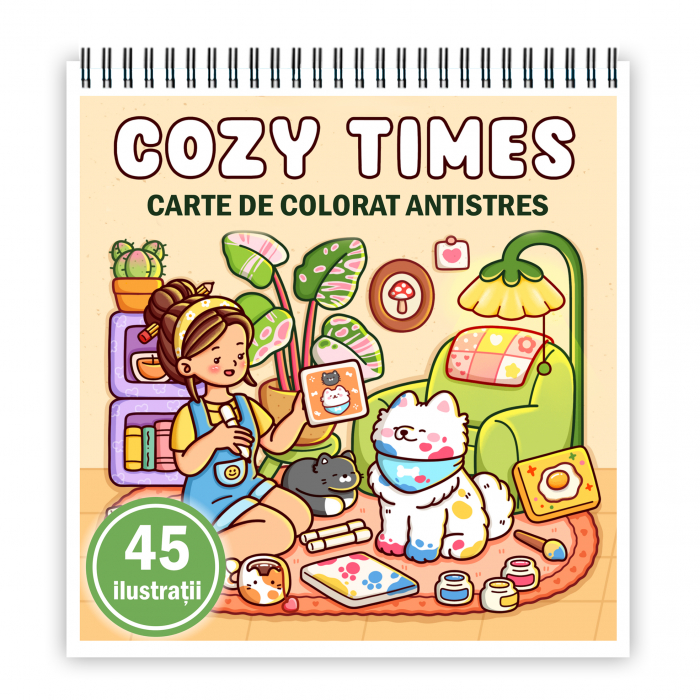 Carte de colorat antistres , 45 de ilustratii Cozy Times, 96 pagini [1]