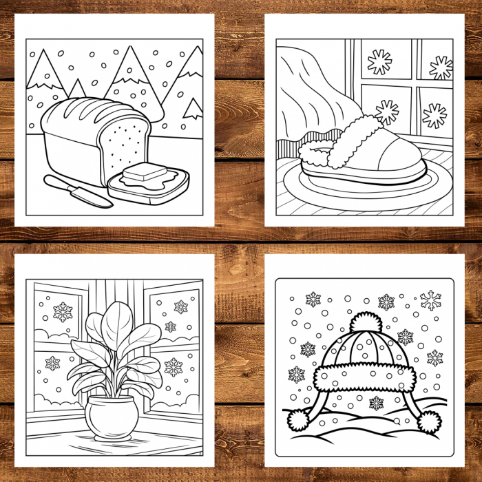 Carte de colorat antistres , 45 de ilustratii Cozy Winter - Volumul II, 96 pagini [3]