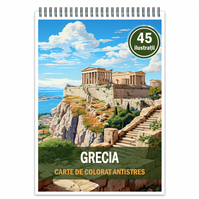 Carte de colorat antistres , 45 de ilustratii Grecia 96 pagini [1]