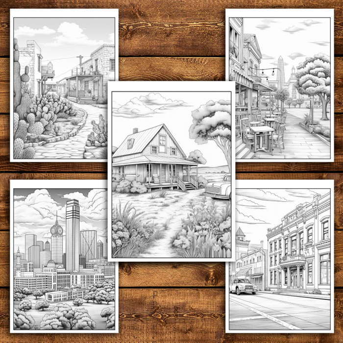 Carte de colorat antistres , 45 de ilustratii Texas, 96 pagini [5]