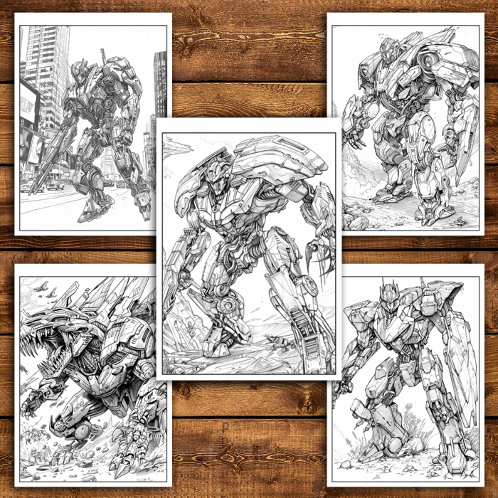 Carte de colorat antistres , 45 de ilustratii Transformers, 96 pagini [4]