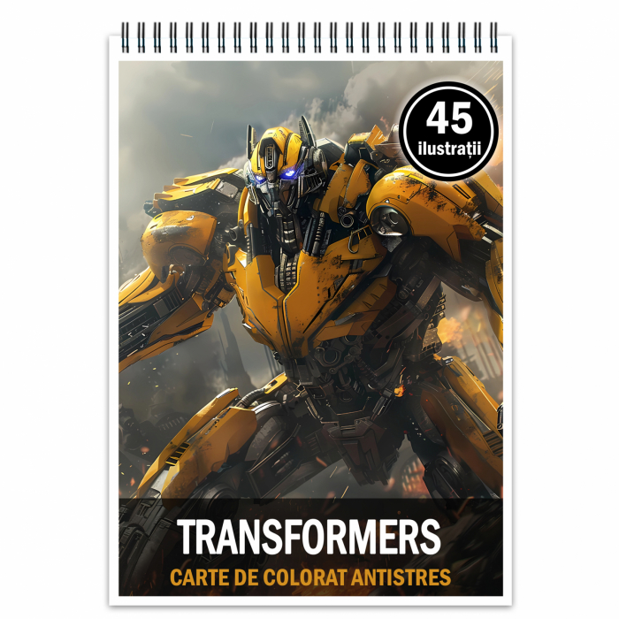 Carte de colorat antistres , 45 de ilustratii Transformers, 96 pagini [1]