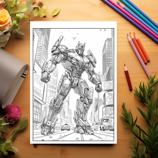 Carte de colorat antistres , 45 de ilustratii Transformers, 96 pagini [3]