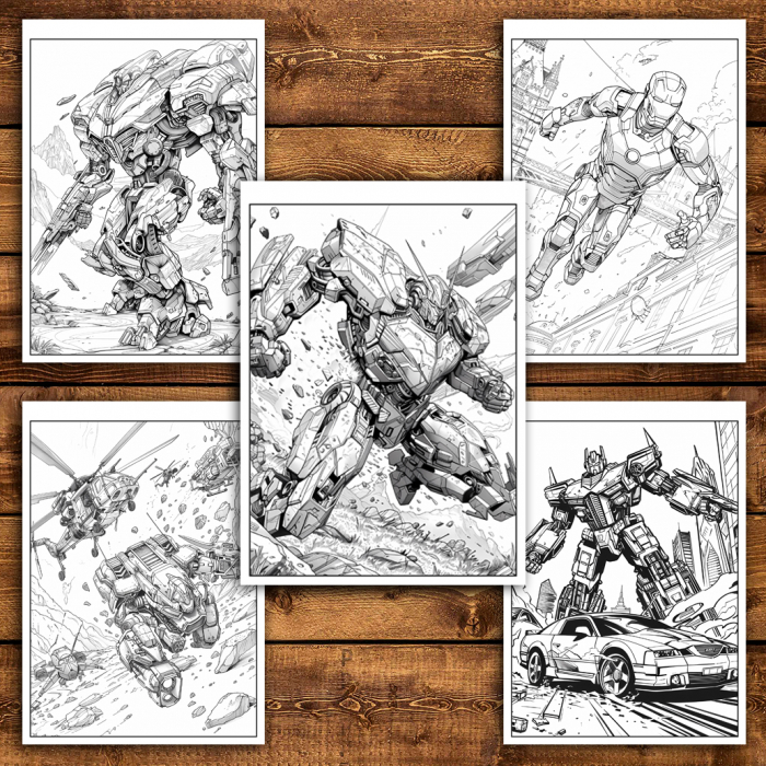 Carte de colorat antistres , 45 de ilustratii Transformers, 96 pagini [5]