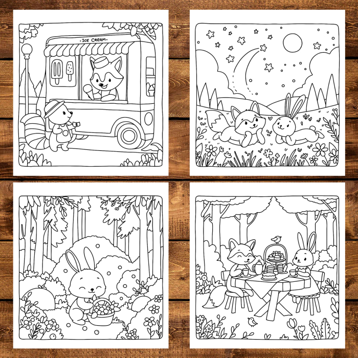 Carte de colorat antistres , 46 de ilustratii Woodland Friends, 96 pagini [3]