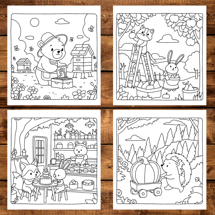 Carte de colorat antistres , 46 de ilustratii Woodland Friends, 96 pagini [4]