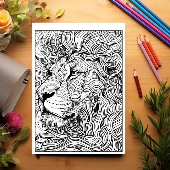 Carte de colorat antistres, 50 de ilustratii Animale Artistice - Editia Premium [5]