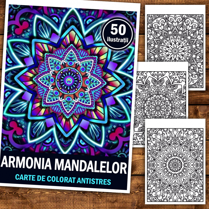 Carte de colorat antistres, 50 de ilustratii Armonia Mandalelor [2]
