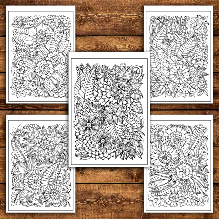 Carte de colorat antistres, 50 de ilustratii Armonie Florala - Volumul I [5]
