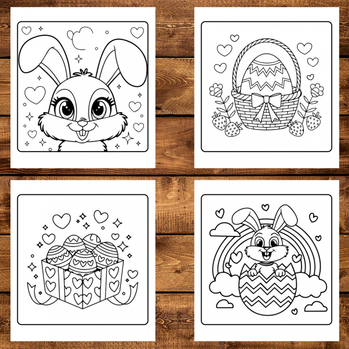 Carte de colorat antistres , 50 de ilustratii Bold and Easy Easter, 106 pagini [4]