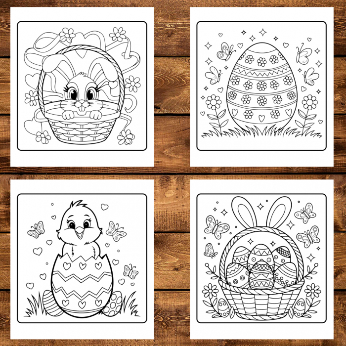 Carte de colorat antistres , 50 de ilustratii Bold and Easy Easter, 106 pagini [3]