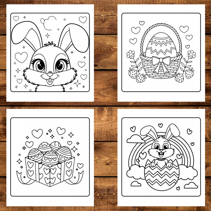 Carte de colorat antistres , 50 de ilustratii Bold and Easy Easter, 106 pagini [4]