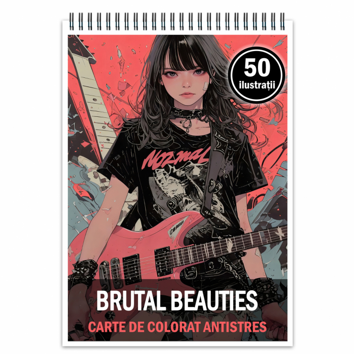 Carte de colorat antistres , 50 de ilustratii Brutal Beauties, 106 pagini [1]
